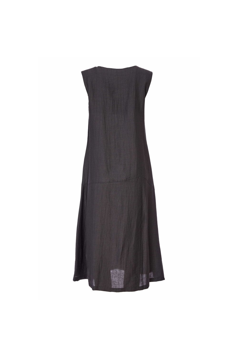 SLEEEVELESS ROUND NECK DRESS | COL=CARBON