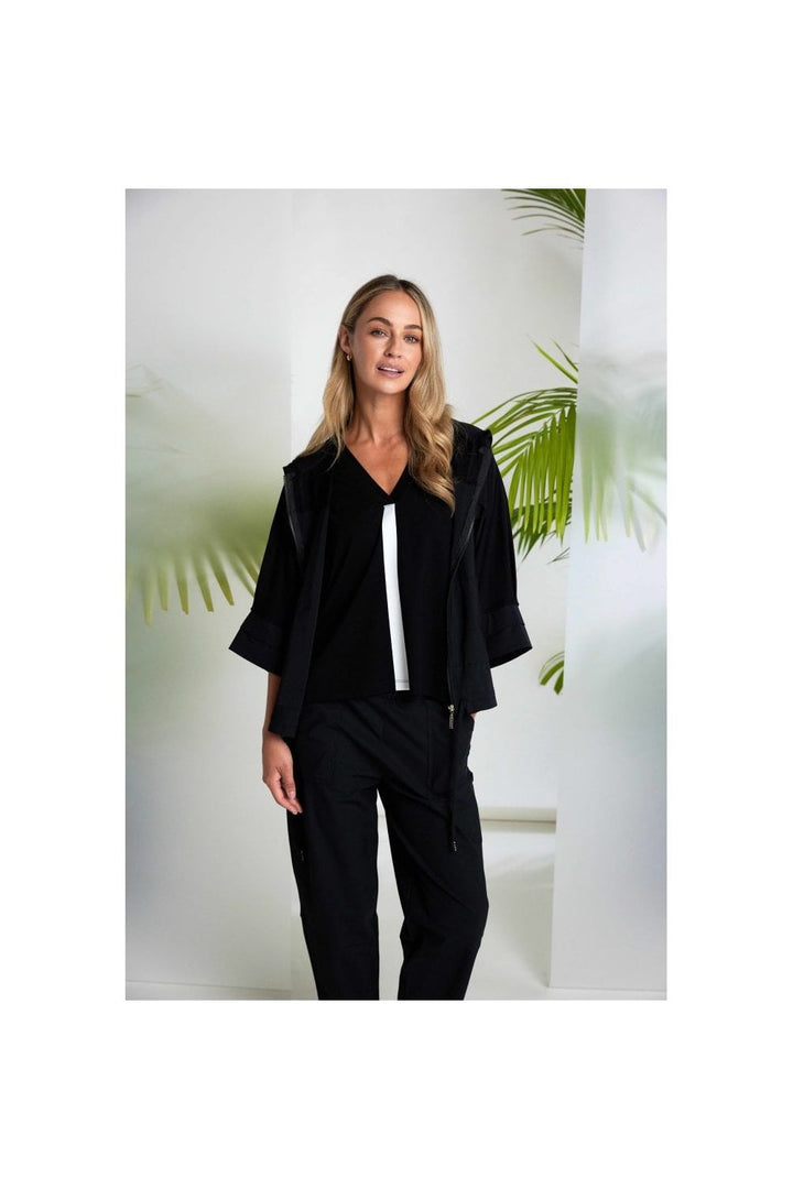 SLIM LEG TROUSER WITH PATCH POCKET | COL=BLACK