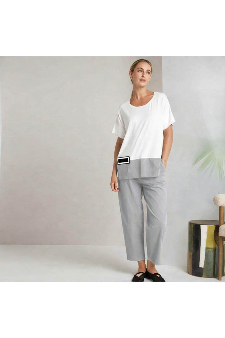 SLIM LEG TROUSER WITH PATCH POCKET | COL=TAUPE