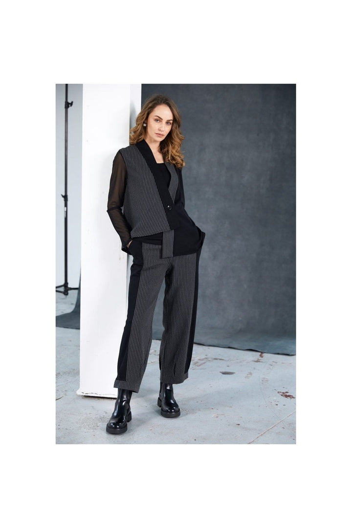 STRIPED CONTRST SIDE PANEL TROUSER | COL=MIX