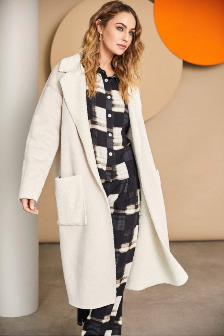 SUEDE COAT | COL=CREAM