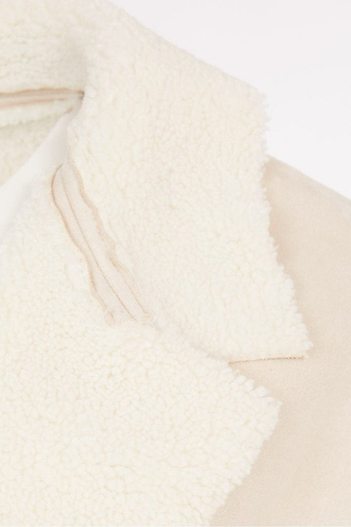 SUEDE COAT | COL=CREAM