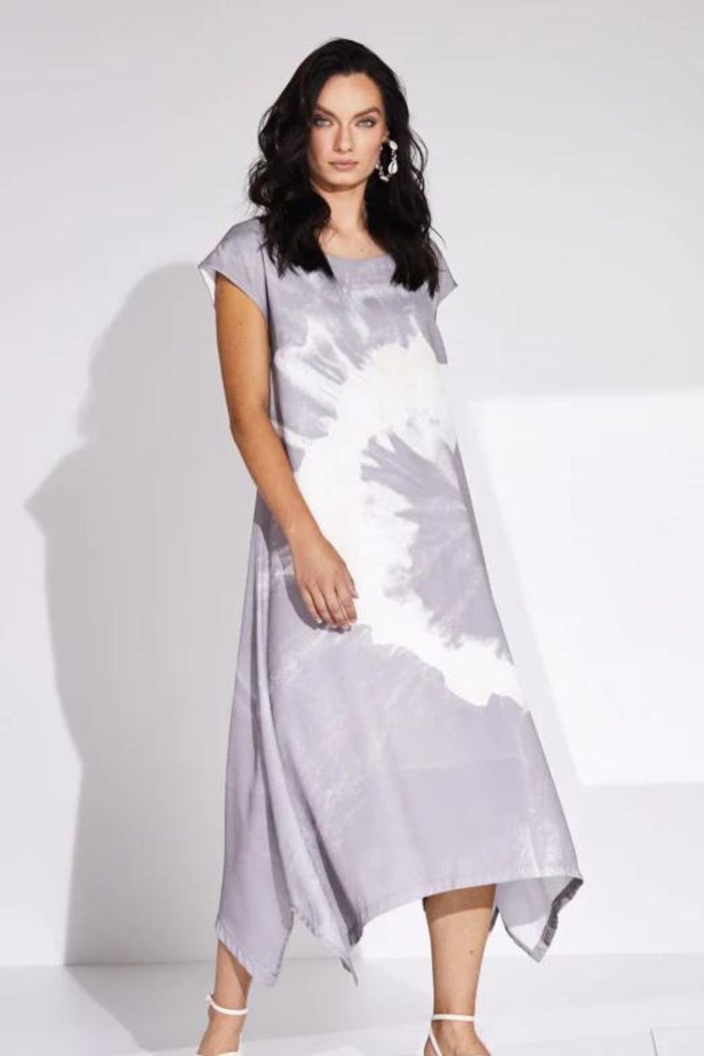 TIE DYE PLACEMENT DRESS | COL=MINK