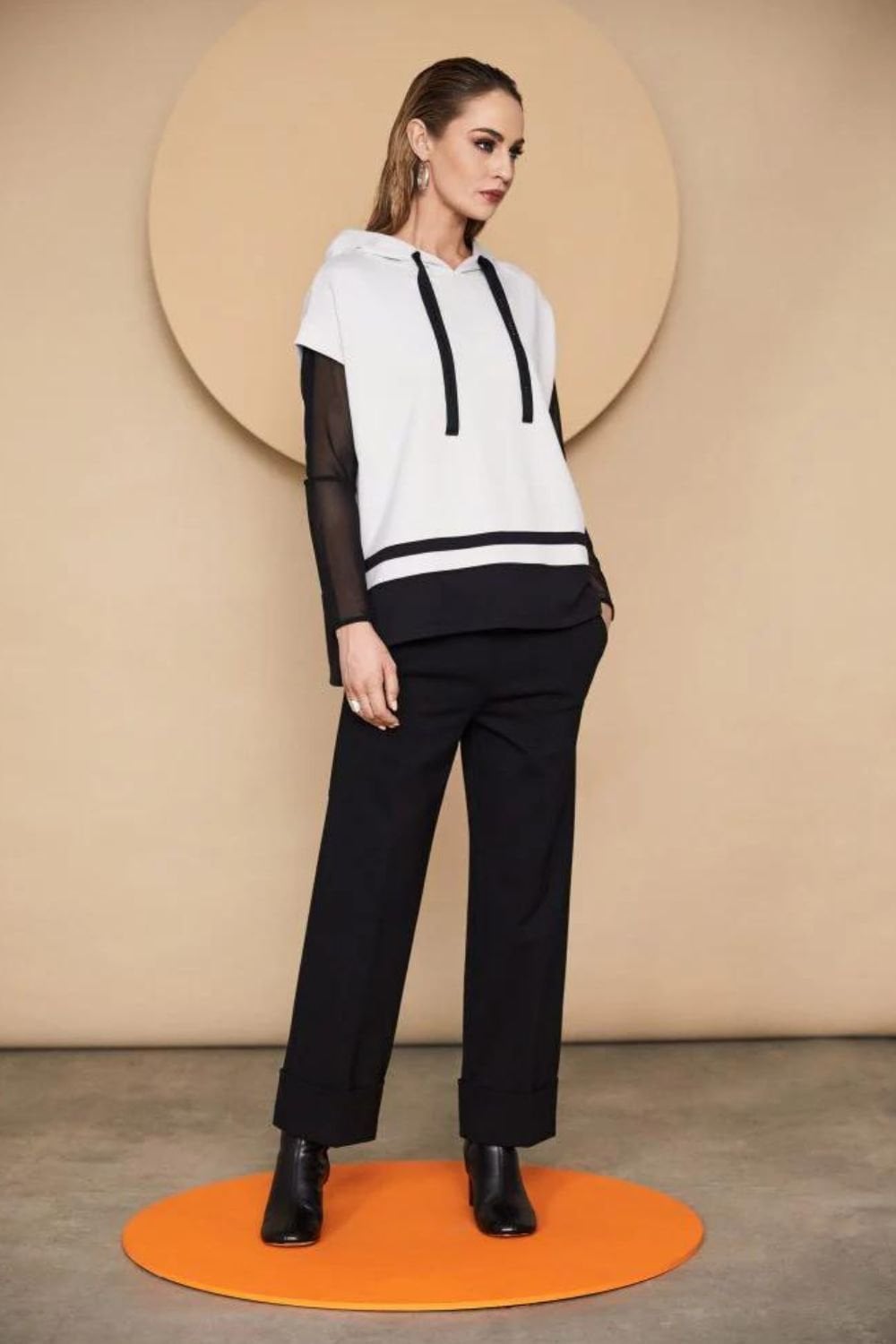 TURN UP TROUSER WITH SIDE POCKET | COL=BLACK