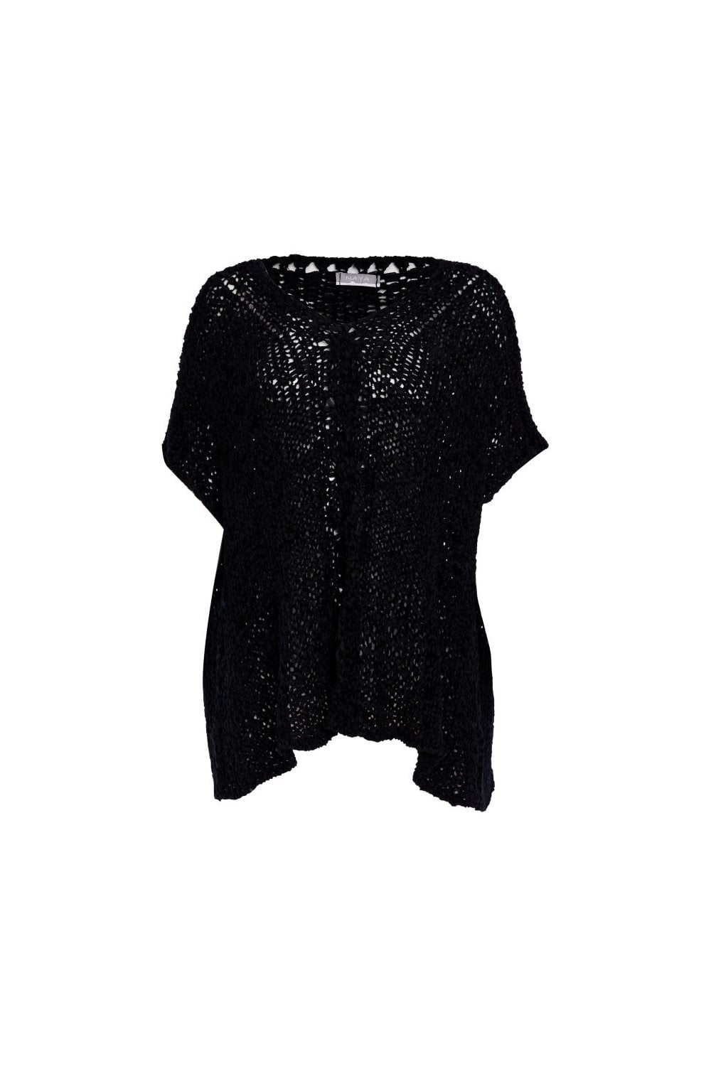V NECK WAFFLE EFFECT KNIT | COL=BLACK