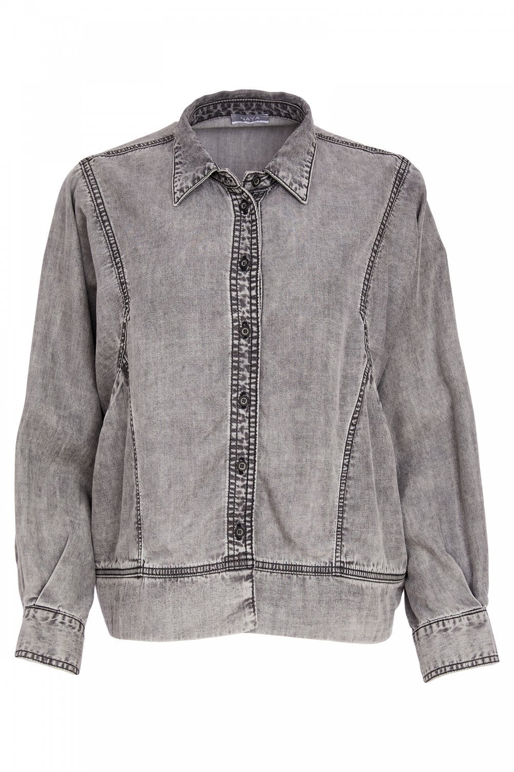 WASHED EFFECT TENCIL JACKET | COL=GRANITE