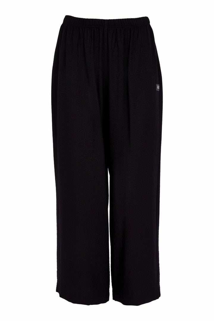 WIDE LEG TROUSER WITH ELASTICATED WAIST | COL=BLACK