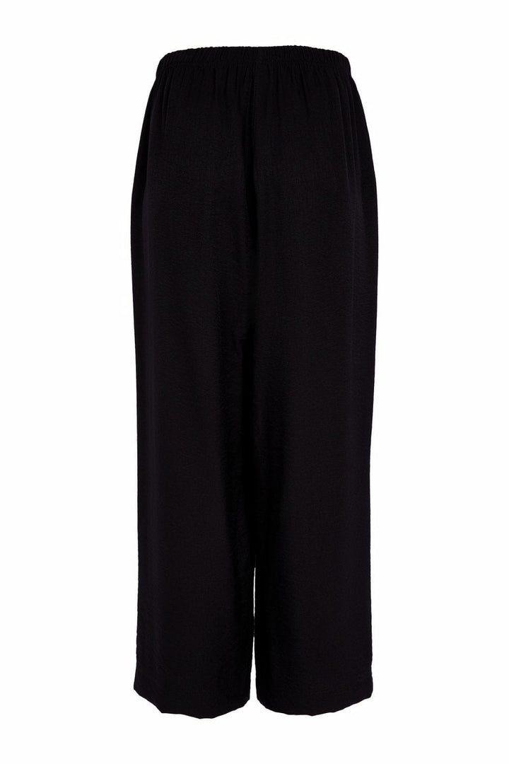 WIDE LEG TROUSER WITH ELASTICATED WAIST | COL=BLACK
