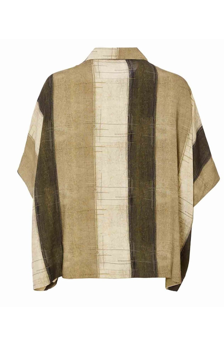 WIDE STRIPE SCRATCH PRINT JACKET | COL=ARMY