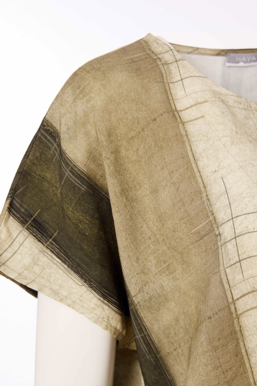 WIDE STRIPE SCRATCH PRINT TOP | COL=ARMY