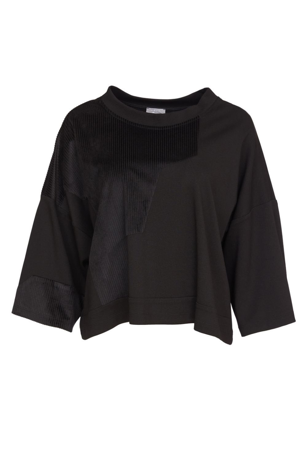 ZIG ZAG CORD PANEL TOP | COL=BLACK