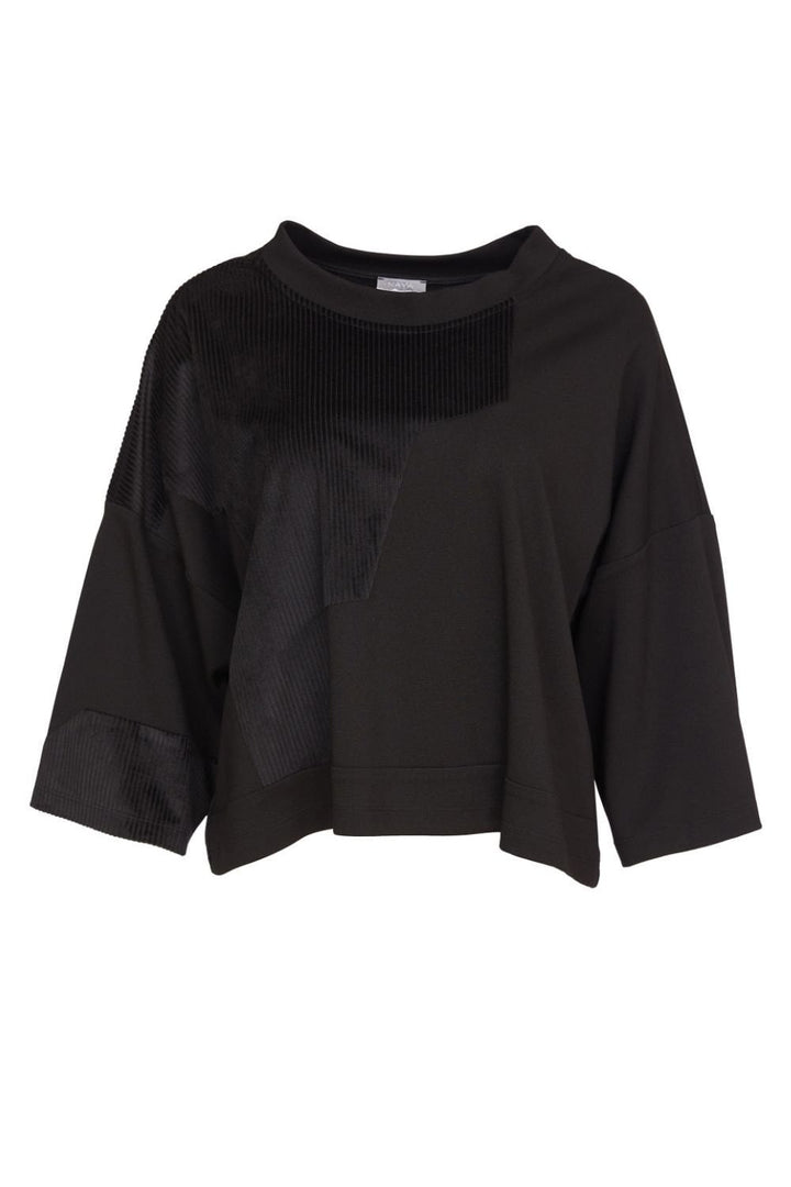 ZIG ZAG CORD PANEL TOP | COL=BLACK