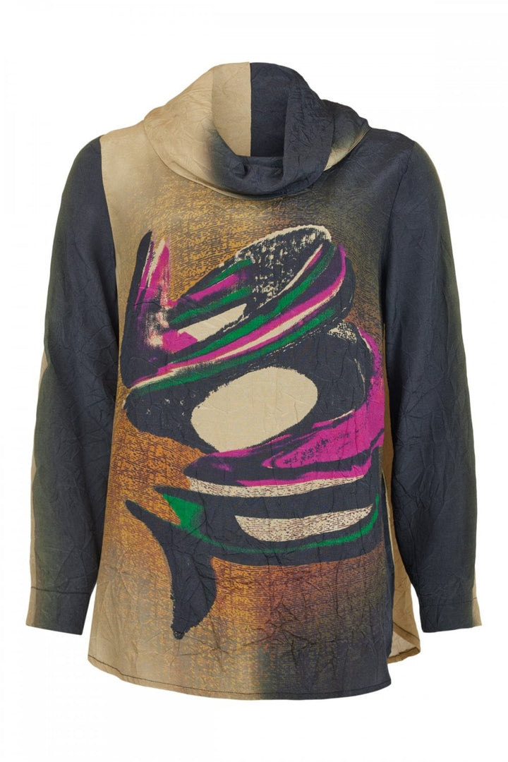 ABSTRACT ROLL NECK TOP | COL=BLACK