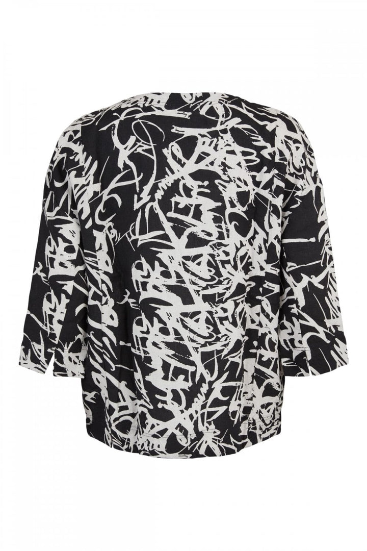 BOXY LINEN TOP | COL=BLACK