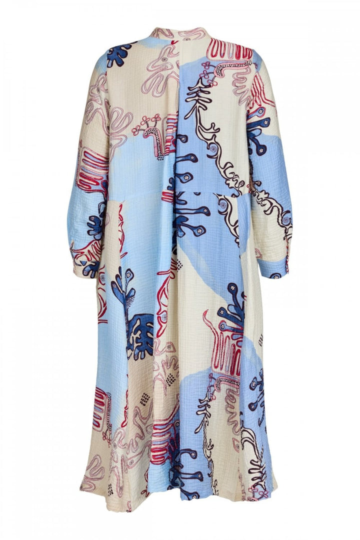 CORAL PRINT DRESS | COL=PALE BLUE