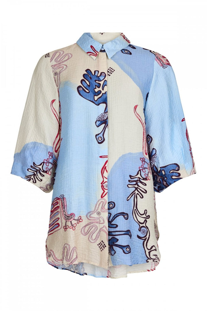 CORAL PRINT SHIRT | COL=PALE BLUE