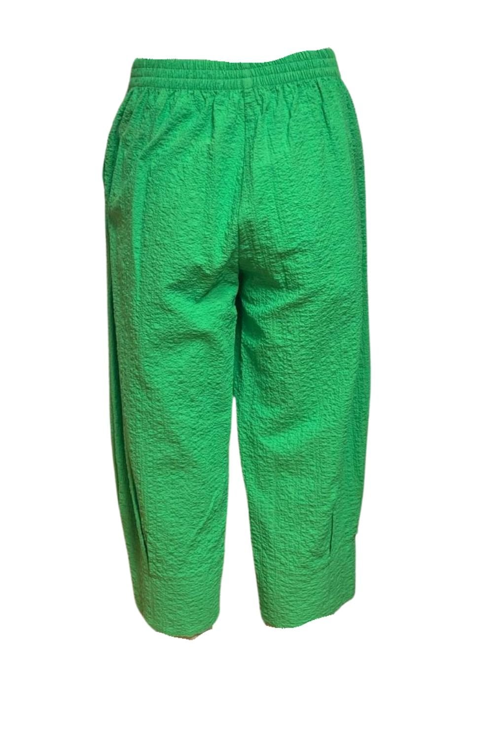 COTTON CRINKLE TROUSER | COL=GREEN