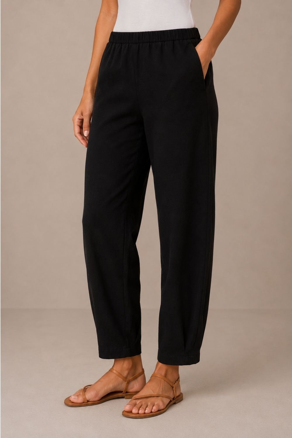 CRINKLE LINE TROUSER | COL=BLACK