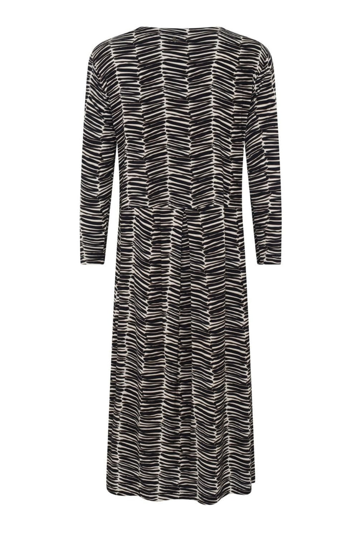 DASH PRINT DRESS | COL=BLACK