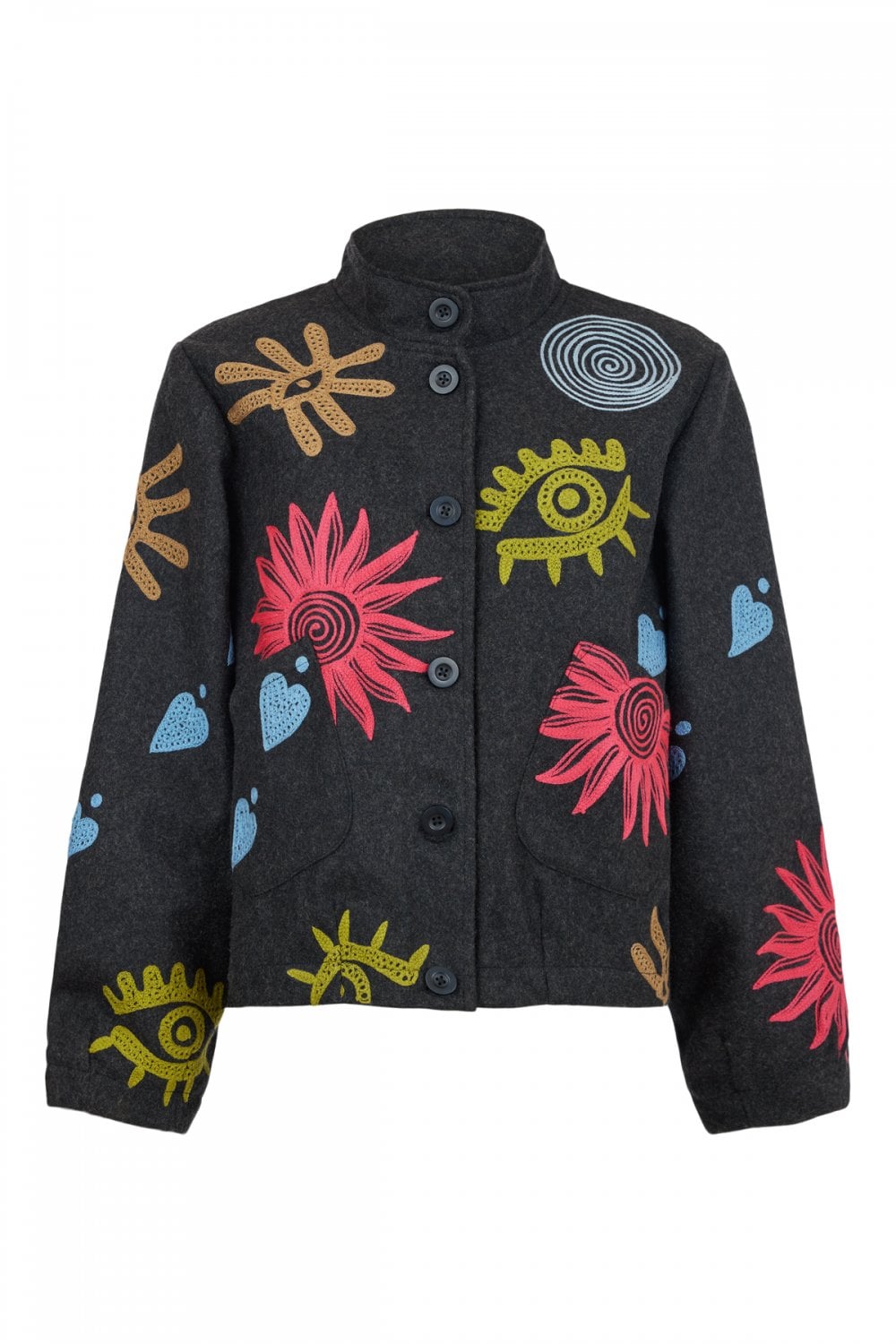 EMBROIDERED COLOUFUL JACKET | COL=CHARCOAL