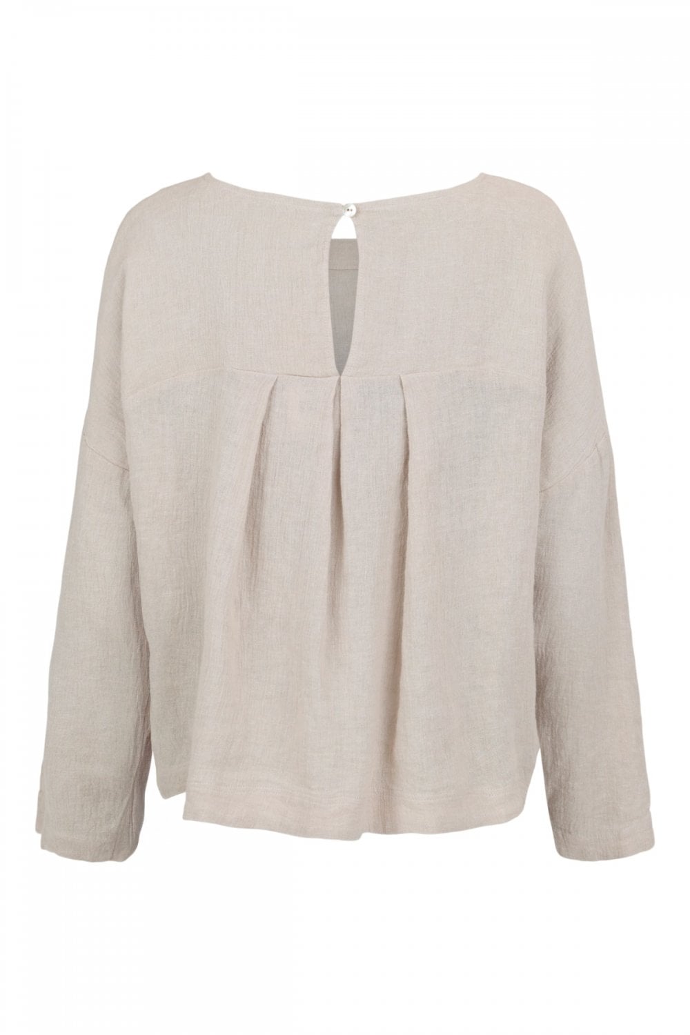 EMBROIDERED FLORAL LINEN TOP | COL=SAND