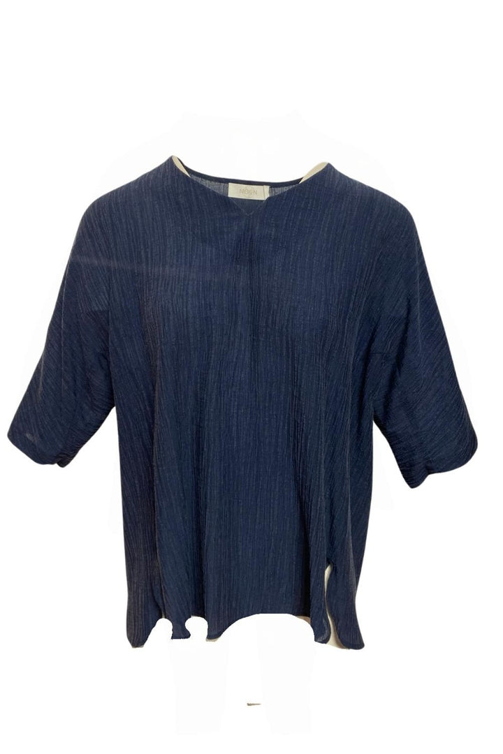 FINE CRINKLE TOP | COL=BLUE