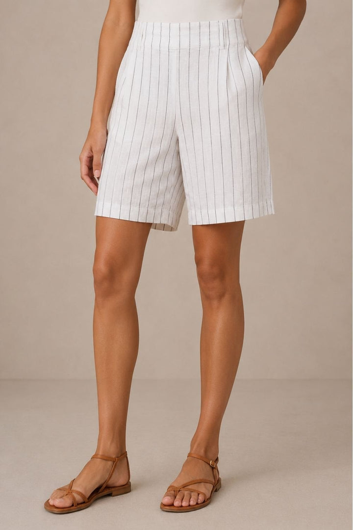 FINE STRIPE LINEN SHORTS | COL=MIX