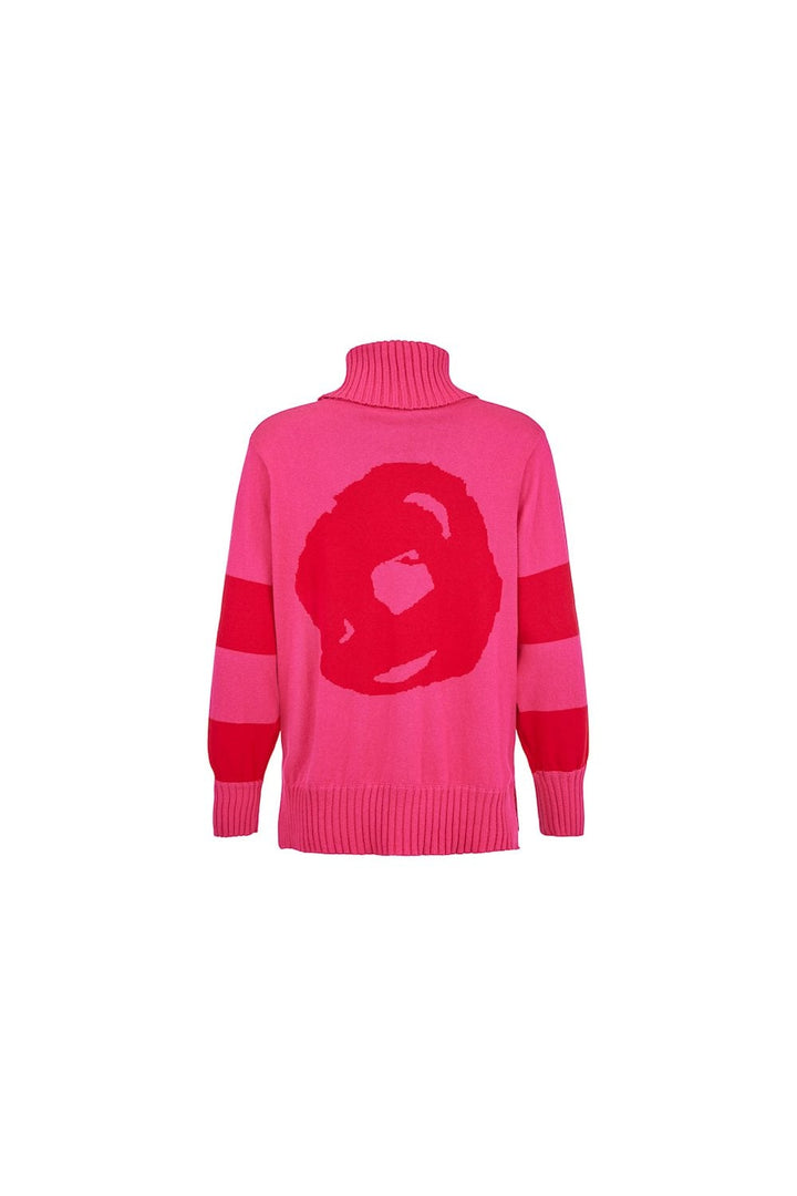 FUCHIA BLOCK ROLLNECK JUMPER | COL=FUSCHIA