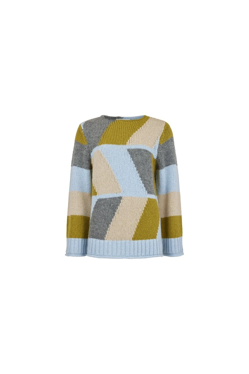 GEOMETRIC KNIT PULLOVER | COL=BLACK/GREY,MIX