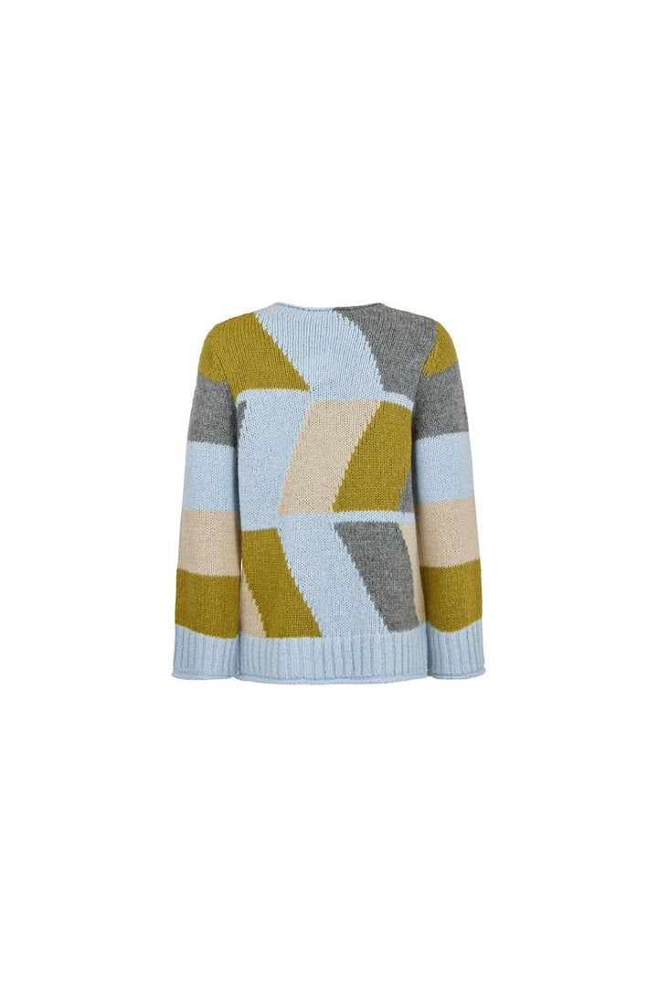 GEOMETRIC KNIT PULLOVER | COL=BLACK/GREY,MIX