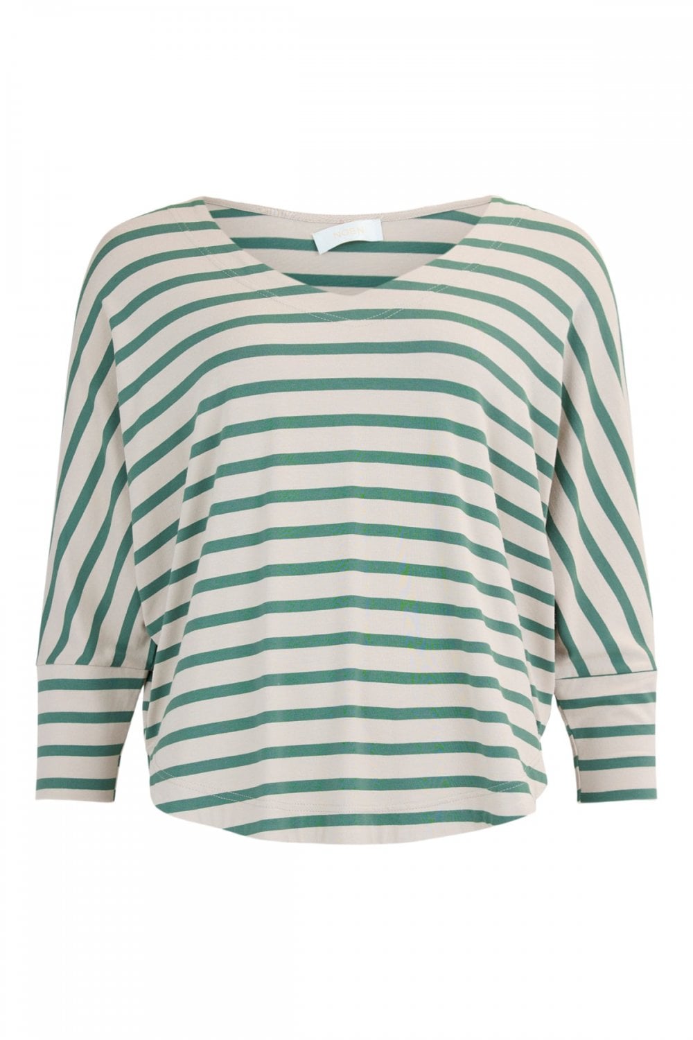 GREEN STRIPE RELAXED TOP | COL=GREEN
