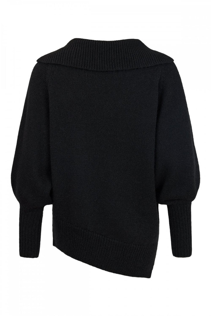 HIGH COLLAR KNITTED TOP | COL=BLACK