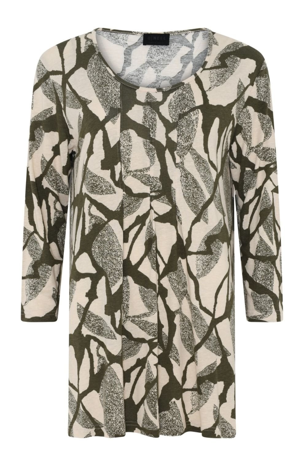 KHAKI MARBLE PRINT TUNIC | COL=KHAKI
