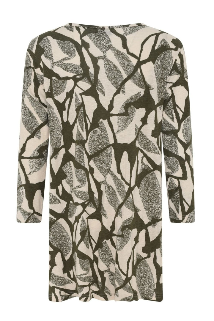 KHAKI MARBLE PRINT TUNIC | COL=KHAKI