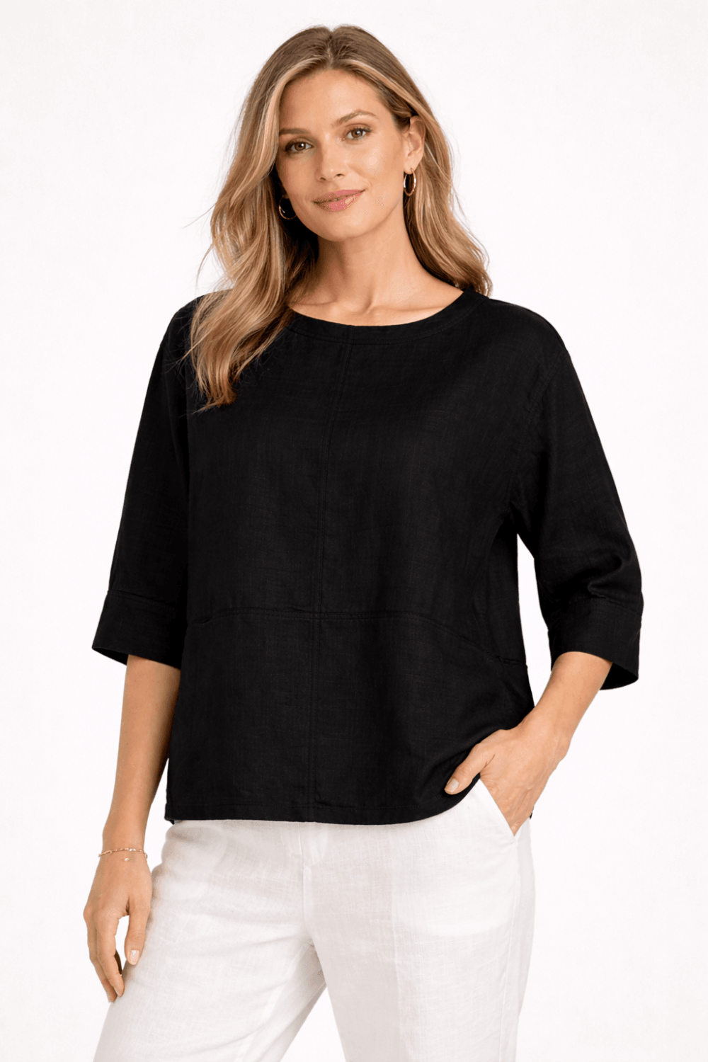 LINEN BLOUSE | COL=BLACK