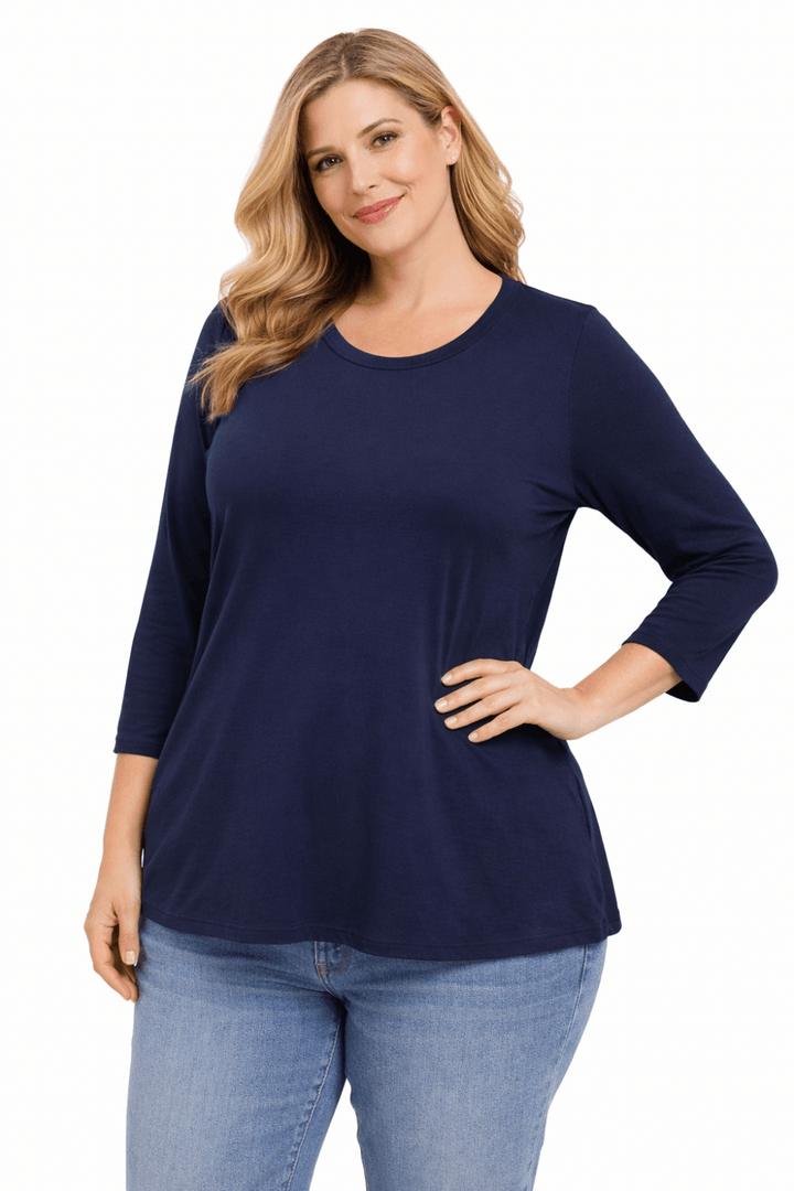 LONG SLEEVE TOP | COL=NAVY