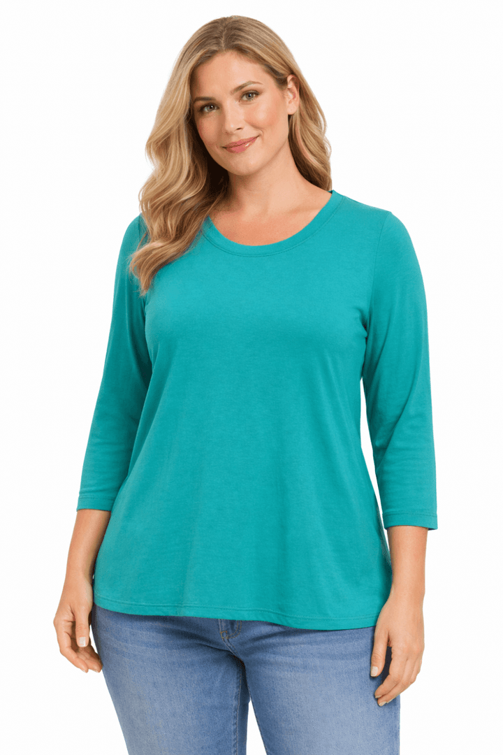 LONG SLEEVE TOP | COL=LAKE GREEN