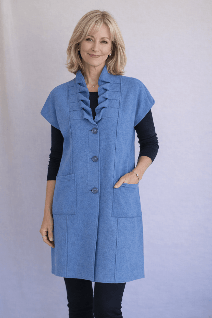 LONGLINE WAISTCOAT | COL=STONEWASH BLUE