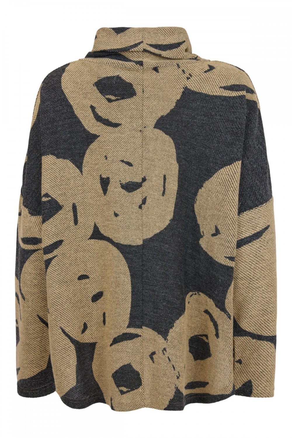 OVERSIZED PRINT TOP | COL=CHARCOAL