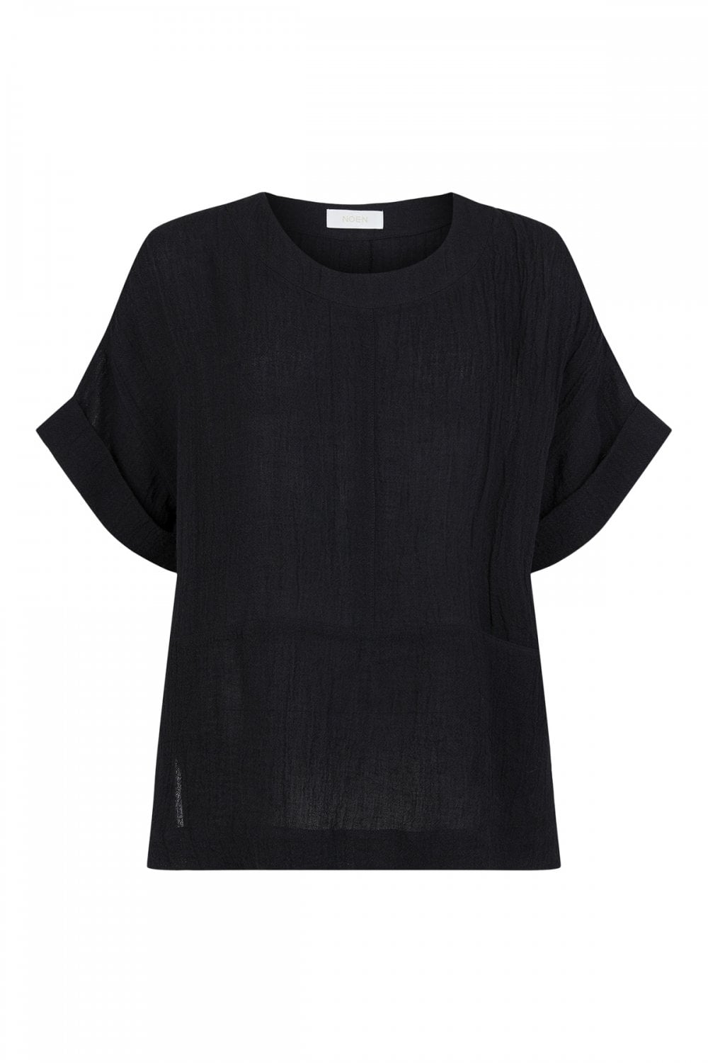 PREMIUM LINEN ONE POCKET TOP | COL=BLACK