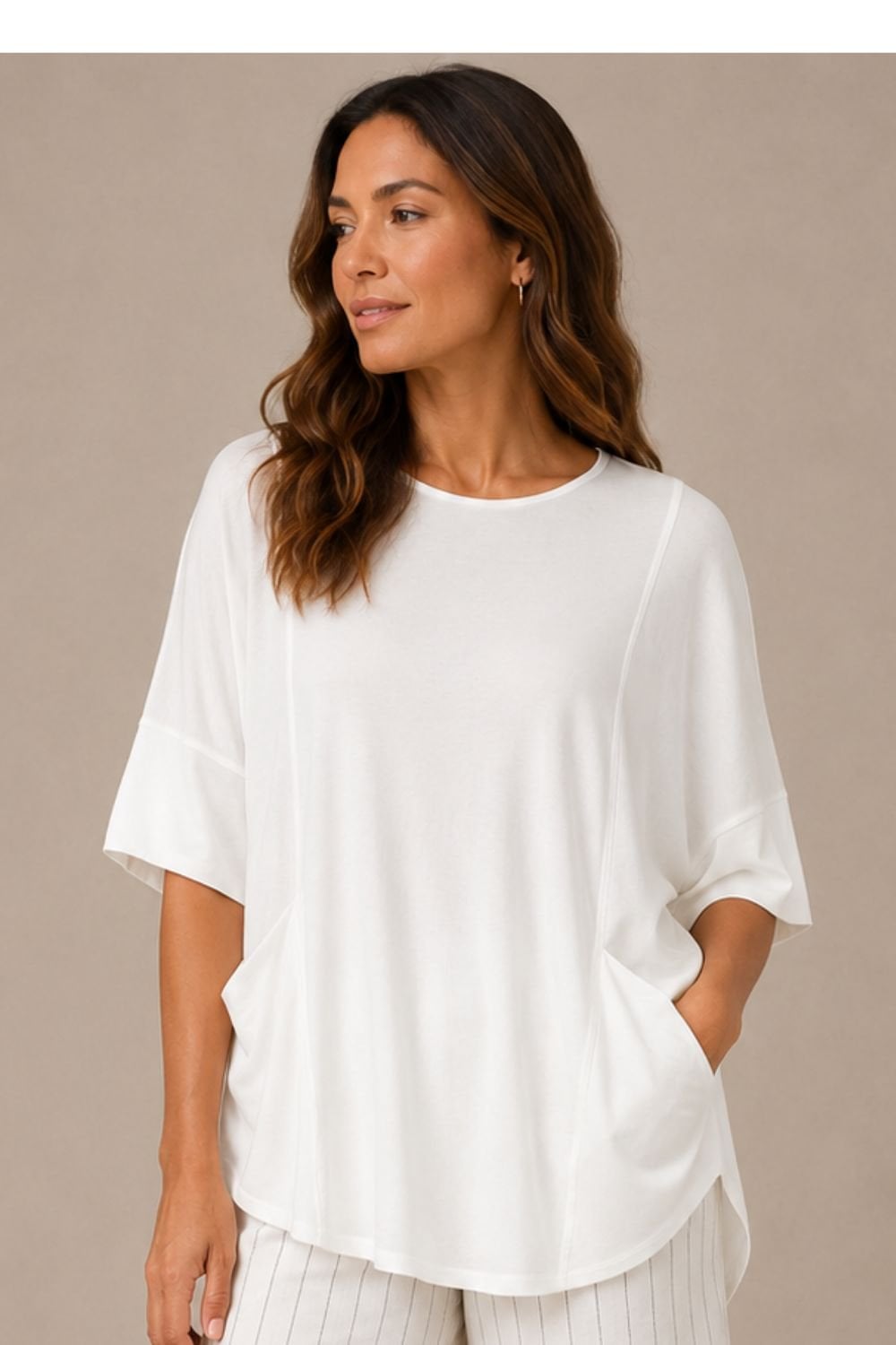 RELAXED POCKET TOP | COL=CREAM
