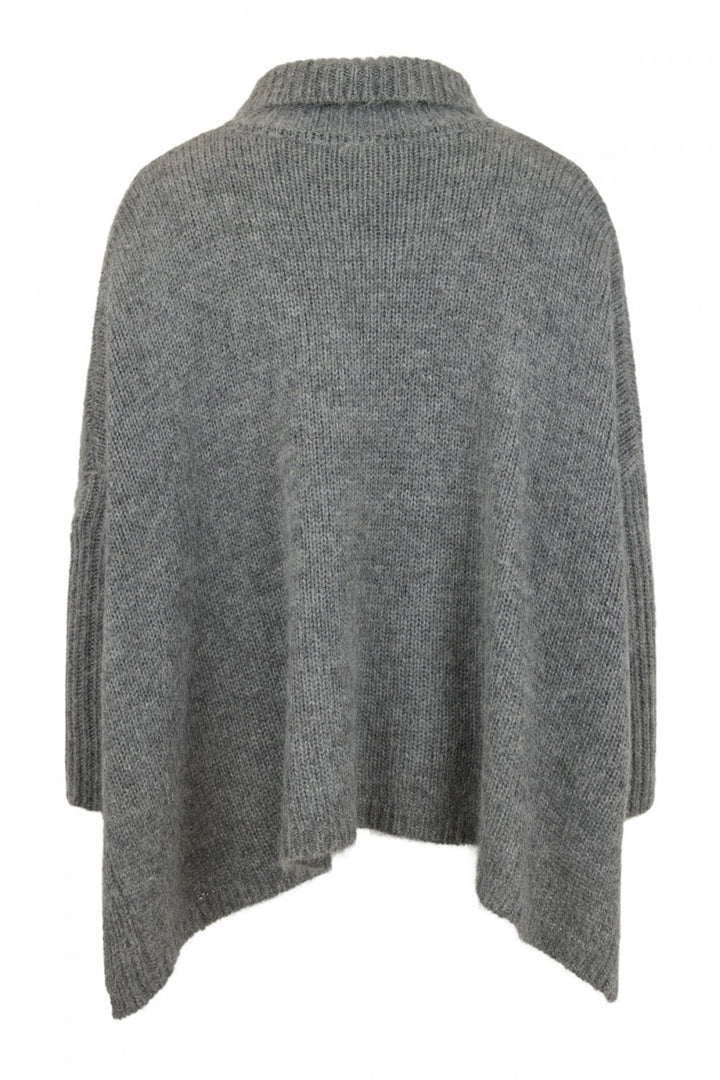 ROLL NECK KNIT TOP | COL=CHARCOAL,FUSCHIA