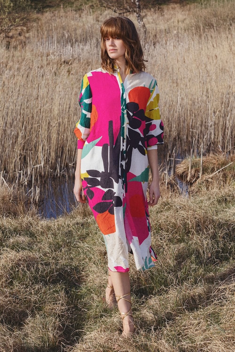 TROPICAL PRINT SHIRT DRESS | COL=MULTI