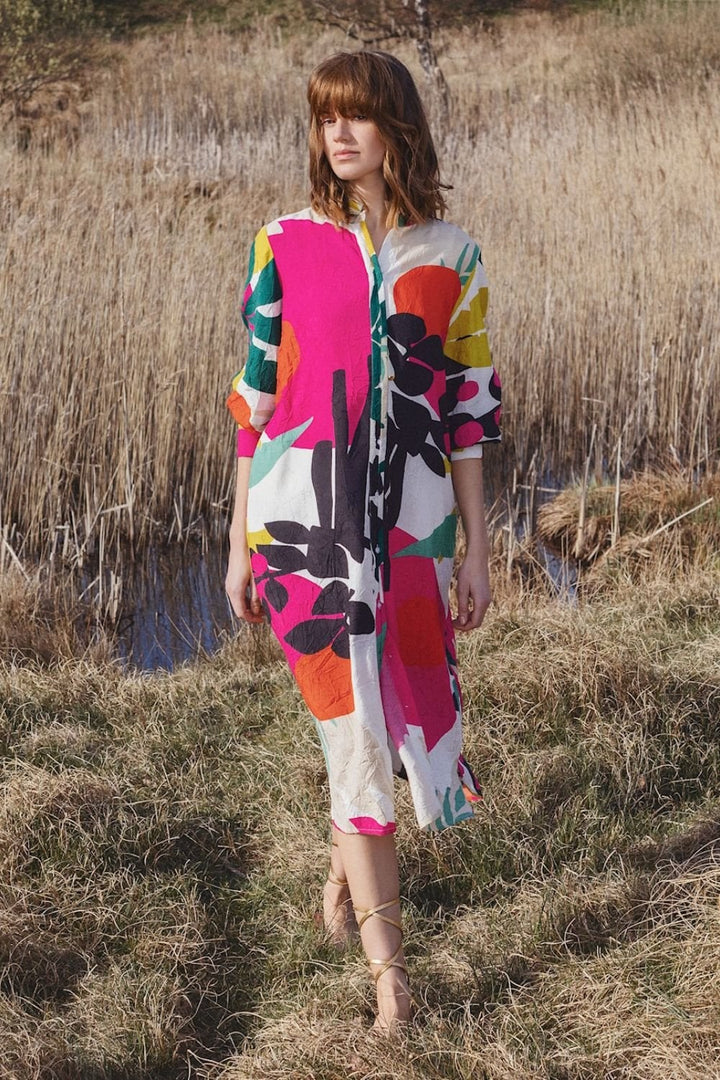 TROPICAL PRINT SHIRT DRESS | COL=MULTI