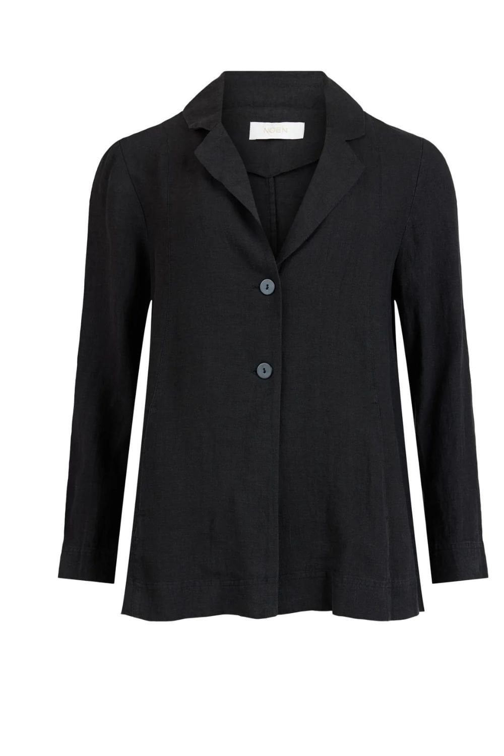 TWO BUTTON LINEN JACKET | COL=BLACK