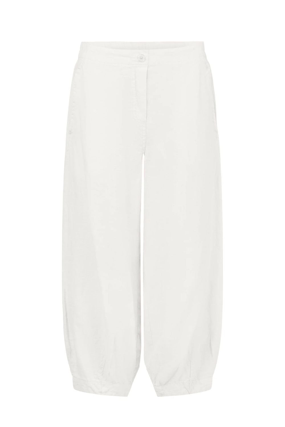 WIDE BARREL LINEN TROUSERS | COL=WHITE