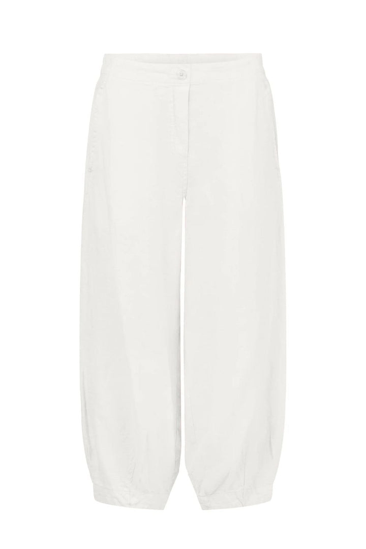 WIDE BARREL LINEN TROUSERS | COL=WHITE