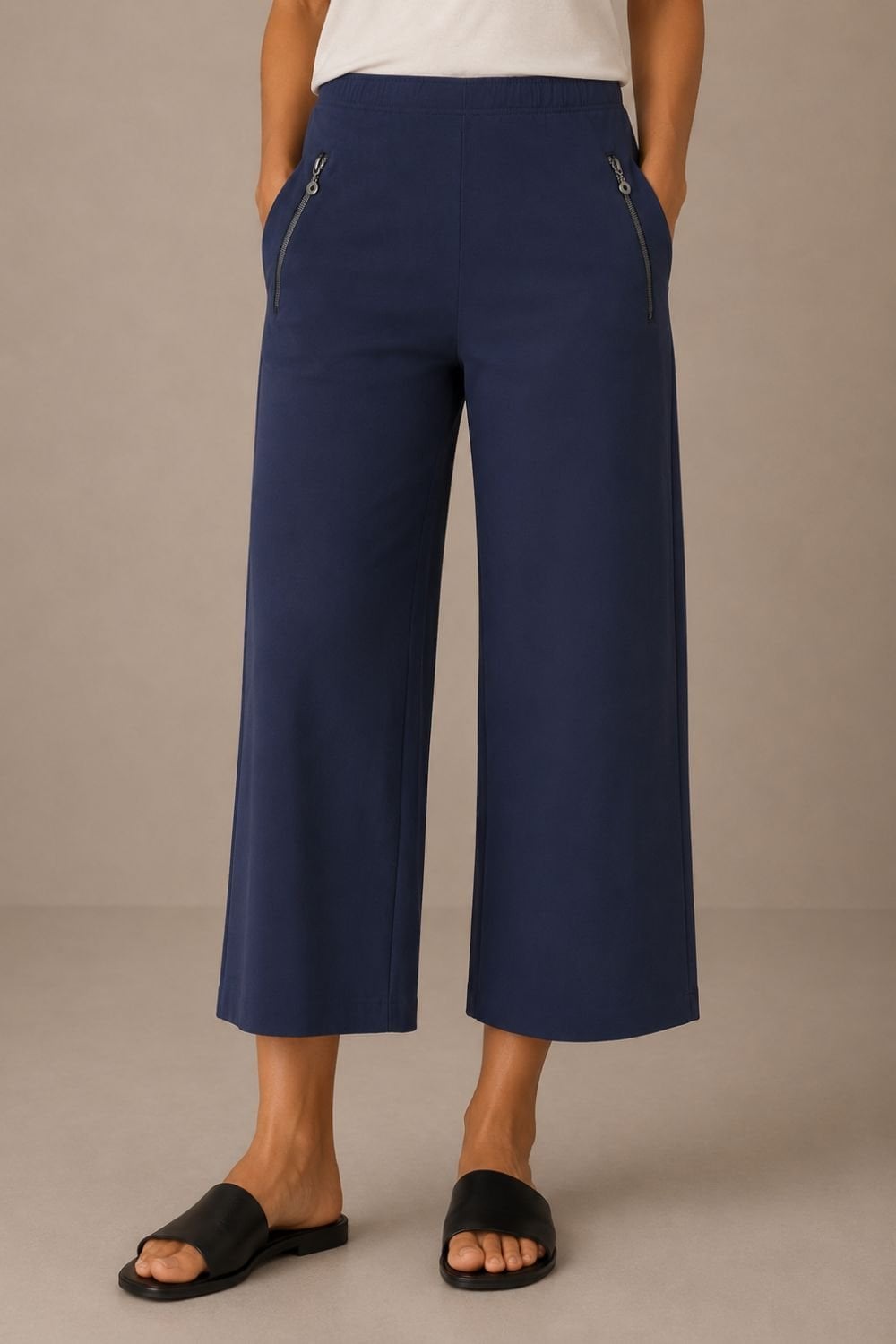 ZIPPED JERSEY TROUSER | COL=NAVY
