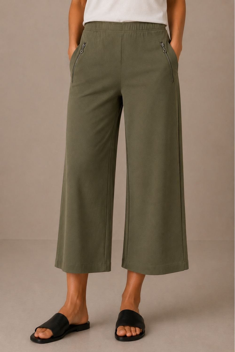 ZIPPED JERSEY TROUSER | COL=ARMY