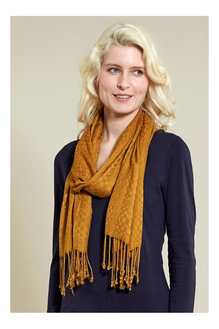 FRINGE VISCOSE SCARF | COL=GOLD